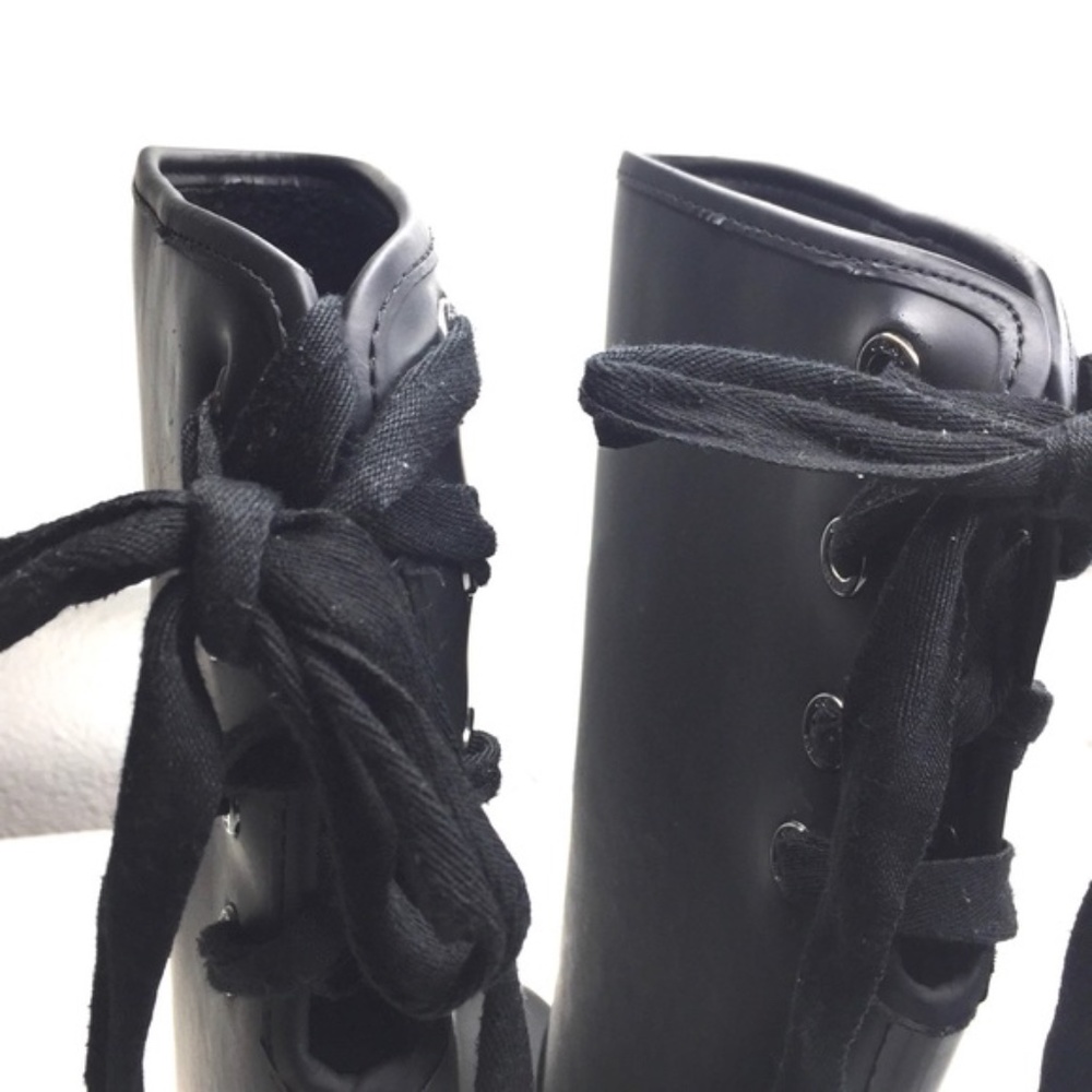 Coach Tristee Matte Black Rubber Rain Boots Size 8 - Picture 6 of 16